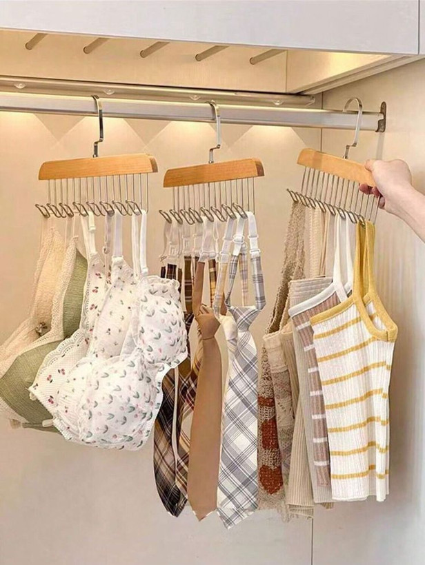 آویز لباس 8شاخه چوبی