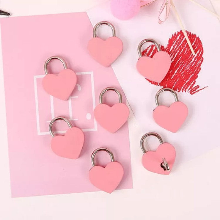 قفل و کلید کیف و چمدان قلبی فلزی وارداتی💞