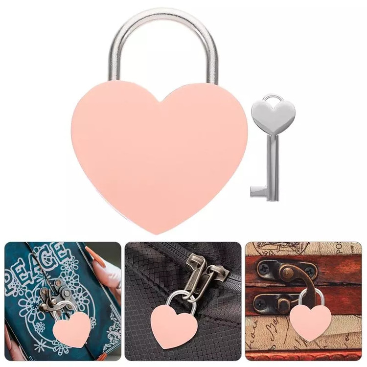 قفل و کلید کیف و چمدان قلبی فلزی وارداتی💞